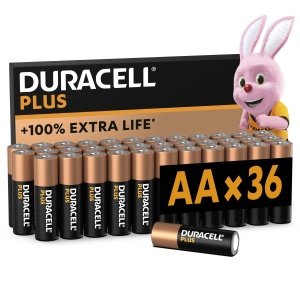 Duracell Plus AA Batteries (36 Pack) - Alkaline 1.5V - Up To 100% Extra Life - Reliability For Everyday Devices - 0% Plastic Packaging - 10-Year Storage - LR6 MN1500