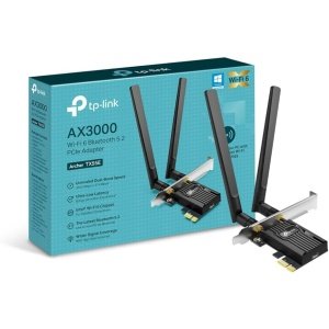 TP-Link Archer TX55E AX3000Mbps Bluetooth 5.3 Dual-Band WiFi 6 PCIe Card with Two Antennas, Specialized Heatsink WiFi Adapter for PC, 1024-QAM, Ultra-Low Latency, Supports Windows 10/11(64bit)